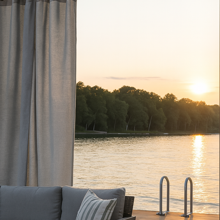 Sunbrella® Finley Indoor Outdoor Grommet Curtain