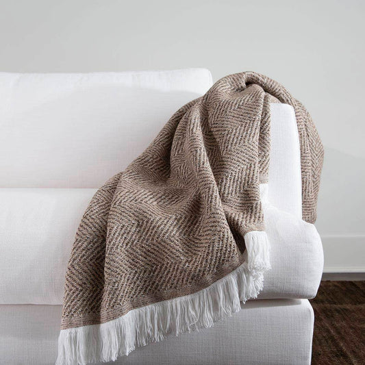 Sunbrella® Herringbone Indoor Outdoor Throw