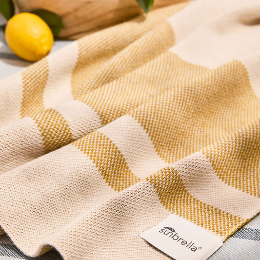 Limited Edition - Sunbrella® Signature Throw - Veranda Stripe Saffron